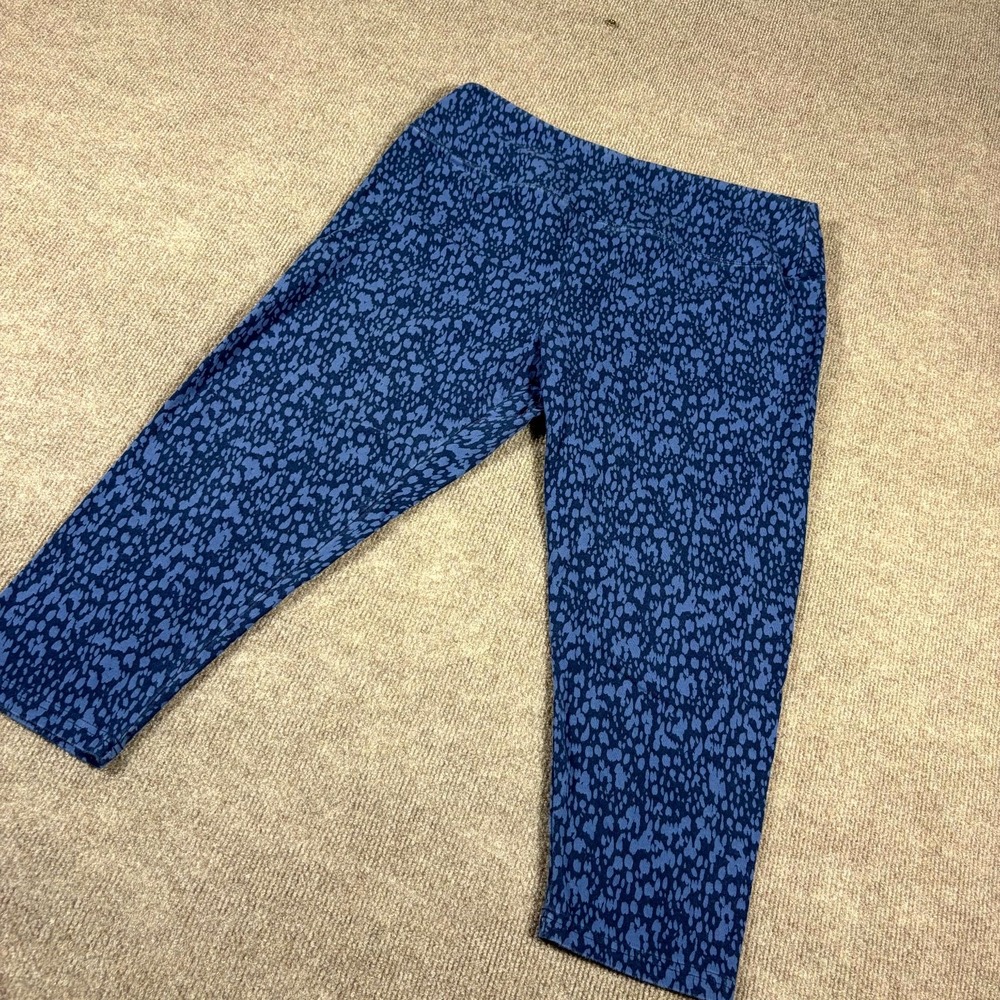 Style & Co Leggings Womens PXL Blue Stretch Animal Print Workout Elastic Waist